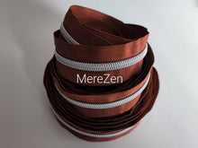Load image into Gallery viewer, Brown Zipper Tape with Silver teeth - No. 5