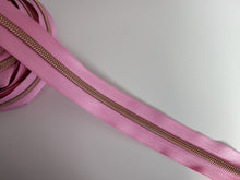 Load image into Gallery viewer, Pink Candy Zipper Tape with Rose Gold teeth - No. 5