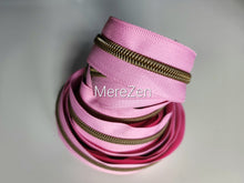 Load image into Gallery viewer, Pink Candy Zipper Tape with Antique Bronze teeth - No. 5
