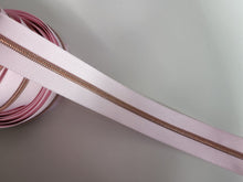 Load image into Gallery viewer, Baby Pink Zipper Tape with Rose Gold Teeth - No. 3