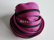 Load image into Gallery viewer, Light Plum Zipper Tape with Matte Black Teeth - No. 5