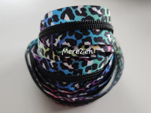 Load image into Gallery viewer, Rainbow Leopard Zipper Tape with Black Teeth - No. 5