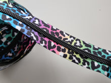 Load image into Gallery viewer, Rainbow Leopard Zipper Tape with Black Teeth - No. 5