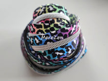 Load image into Gallery viewer, Rainbow Leopard Zipper Tape with Silver Teeth - No. 5
