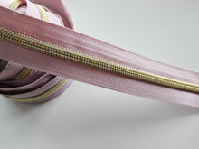 Load image into Gallery viewer, Peach Zipper Tape with Light Gold Teeth - No. 5