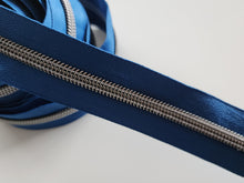 Load image into Gallery viewer, Royal Blue Zipper Tape with Gunmetal Teeth - No. 5