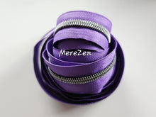 Load image into Gallery viewer, Purple Zipper Tape with Gunmetal Teeth - No. 5