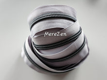 Load image into Gallery viewer, Grey Zipper Tape with Gunmetal Teeth - No. 5