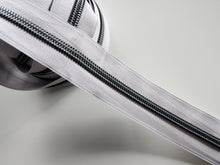 Load image into Gallery viewer, Grey Zipper Tape with Gunmetal Teeth - No. 5
