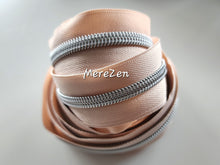 Load image into Gallery viewer, Cream Zipper Tape with Silver Teeth - No. 5