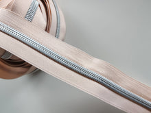 Load image into Gallery viewer, Cream Zipper Tape with Silver Teeth - No. 5