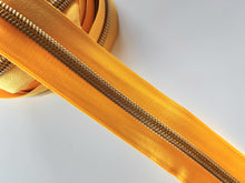 Load image into Gallery viewer, Yellow Zipper Tape with Bright Gold Teeth - No. 5