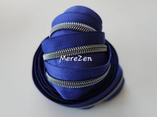 Load image into Gallery viewer, Midnight Blue Zipper Tape with Gunmetal Teeth - No. 5