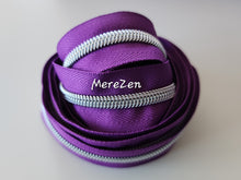 Load image into Gallery viewer, Dark Magenta Zipper Tape with Silver teeth - No. 5