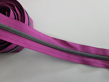 Load image into Gallery viewer, Plum Purple Zipper Tape with Gunmetal teeth - No. 5
