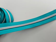 Load image into Gallery viewer, Tiffany Blue Zipper Tape with Silver teeth - No. 5
