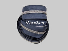 Load image into Gallery viewer, Slate Grey Zipper Tape with Silver teeth - No. 5
