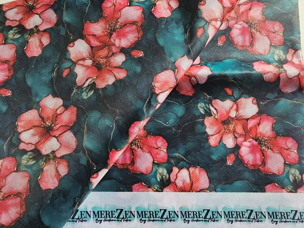 Green InkPetal Water Resistant Canvas - 420 Denier
