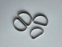 Load image into Gallery viewer, D Rings - 1 Inch (25mm) 3mm thick - 4 pack
