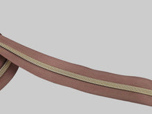 Load image into Gallery viewer, Rose Brown Tape with Light Gold Teeth - No. 5
