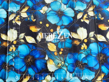 Load image into Gallery viewer, Moody Blue Floral MereLux Bonded Poly/Nylon
