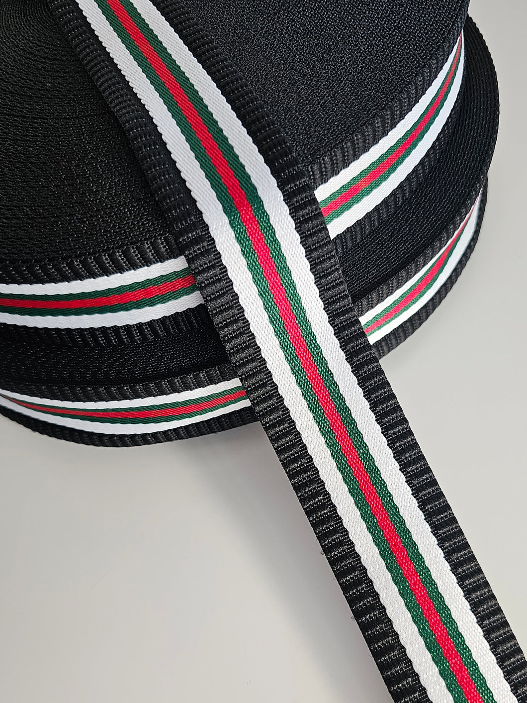 1.5 Inch Jacquard Stripe Webbing - Cotton/Polyester Blend