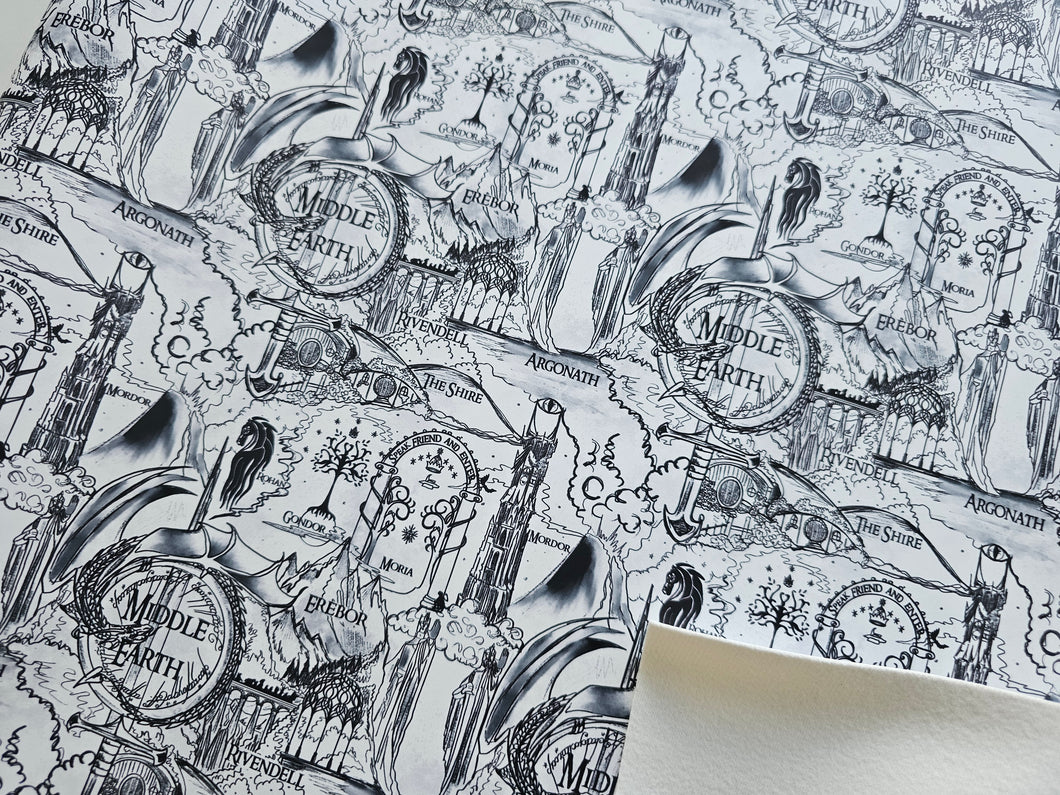 Black Middle Earth Printed Vinyl