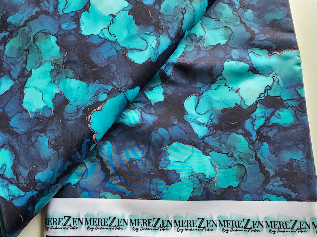 Teal Inked MereLux Bonded Poly/Nylon