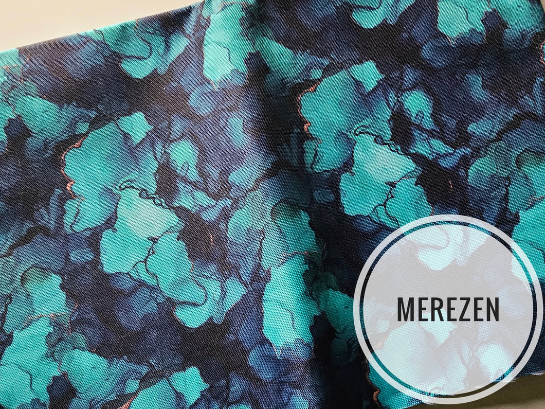 Teal Inked Water Resistant Canvas - 600 Denier