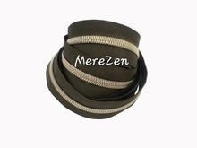 Load image into Gallery viewer, Dark Olive Tape with Light Gold Teeth - No. 5
