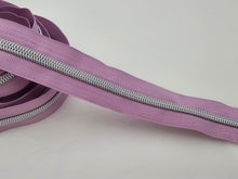 Load image into Gallery viewer, Soft Lilac Zipper Tape with Silver teeth - No. 5

