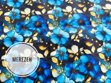 Load image into Gallery viewer, Moody Blue Floral MereLux Bonded Poly/Nylon
