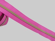 Load image into Gallery viewer, Rose Pink Tape with Light Gold Teeth - No. 5
