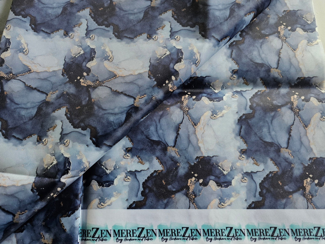 Marble Blue Water Resistant Canvas - 420 Denier