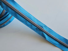 Load image into Gallery viewer, Blue Zipper Tape with Gunmetal teeth - No. 5
