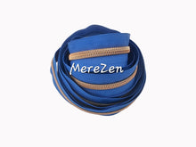 Load image into Gallery viewer, Blue Zipper Tape with Rose Gold teeth - No. 5
